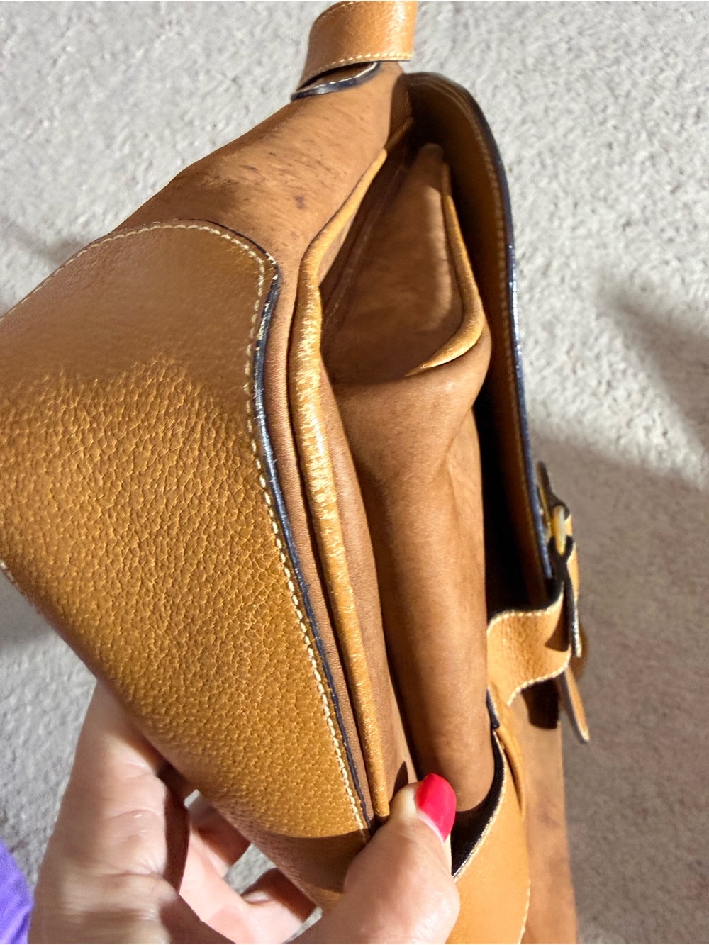 Fendi Two-Tone Tan & Brown Leather & Suede Messenger Crossbody Bag - Picture 14 of 14